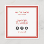 Carte De Visite Carré Simple minimaliste (Dos)