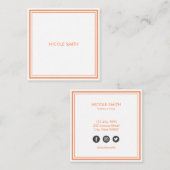 Carte De Visite Carré Simple minimaliste (Devant / Derrière)