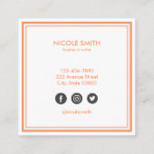 Carte De Visite Carré Simple minimaliste (Dos)