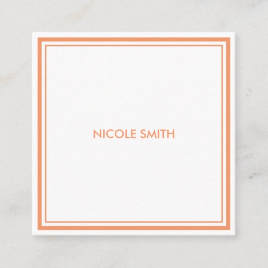 Carte De Visite Carré Simple minimaliste (Devant)