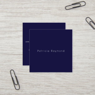 Carte De Visite Carré Simple minimaliste bleu profond
