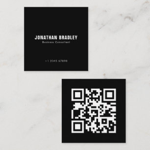 Carte De Visite Carré Simple minimaliste QR Code Professionnel