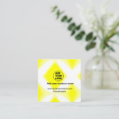 Carte De Visite Carré simple minimum ajouter votre logo/design jaune ajo (Debout devant)