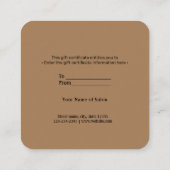 Carte De Visite Carré simple minimum ajouter votre nom adresse texte log (Dos)