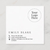 Carte De Visite Carré Simple Modern Square Photo (Dos)