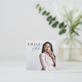 Carte De Visite Carré Simple Modern Square Photo (Debout devant)