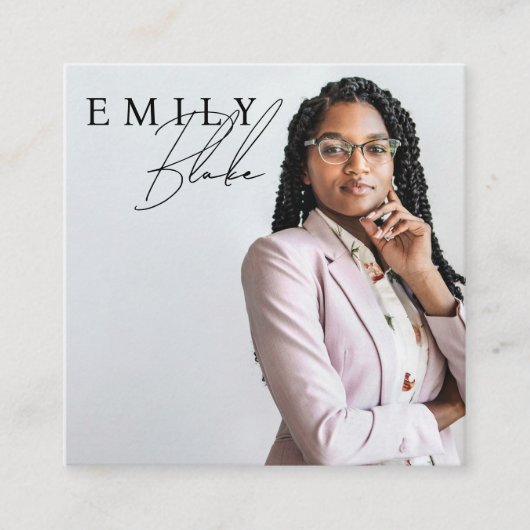 Carte De Visite Carré Simple Modern Square Photo (Devant)