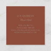 Carte De Visite Carré Simple Modern Terracotta Personalized Artist (Dos)