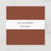 Carte De Visite Carré Simple Modern Terracotta Personalized Artist (Devant)