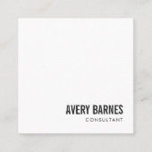 Carte De Visite Carré Simple moderne blanc professionnel (Devant)