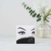 Carte De Visite Carré Simple moderne Lashes Yeux et Broyeurs dessinés ma (Debout devant)