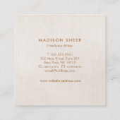 Carte De Visite Carré Simple, moderne, Linge de lit beige clair Professi (Dos)