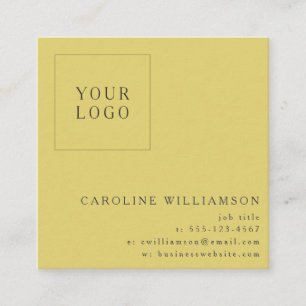 Carte De Visite Carré Simple Moderne Logo Carré Jaune Professionnel