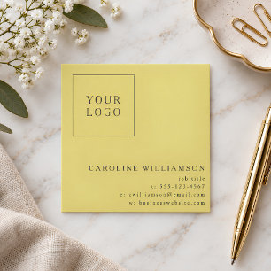 Carte De Visite Carré Simple Moderne Logo Carré Jaune Professionnel