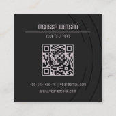 Carte De Visite Carré Simple moderne noir & blanc frais (Dos)