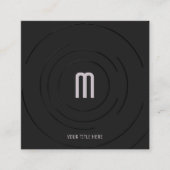 Carte De Visite Carré Simple moderne noir & blanc frais (Devant)