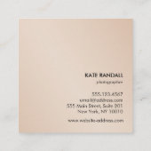 Carte De Visite Carré Simple moderne Noir Professionnel Gold Backside (Dos)