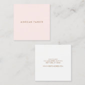 Carte De Visite Carré Simple moderne Professional Carré rose clair (Devant / Derrière)