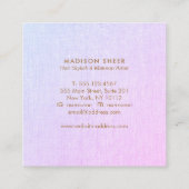 Carte De Visite Carré Simple moderne rose violet ombre lin, beauté (Dos)