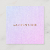 Carte De Visite Carré Simple moderne rose violet ombre lin, beauté (Devant)