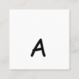 Carte De Visite Carré simple monogramme élégant minimaliste moderne blan