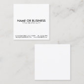 Carte De Visite Carré simple noir et blanc (Devant / Derrière)