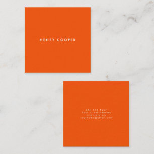 Carte De Visite Carré Simple Professional Modern Orange