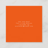 Carte De Visite Carré Simple Professional Modern Orange (Dos)