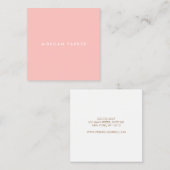 Carte De Visite Carré Simple Professionnel Moderne Carré rose (Devant / Derrière)