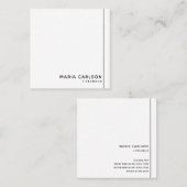 Carte De Visite Carré Simple professionnel moderne noir et blanc (Devant / Derrière)