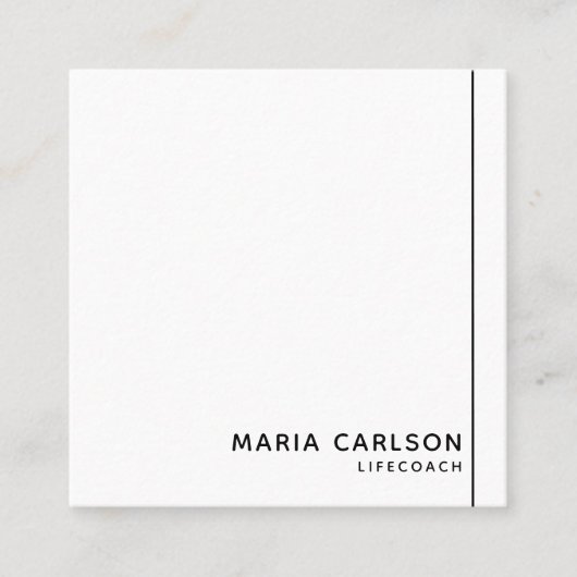 Carte De Visite Carré Simple professionnel moderne noir et blanc (Devant)