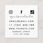 Carte De Visite Carré Simple Red Dragon Tattoo Artiste Salon Médias soci (Dos)