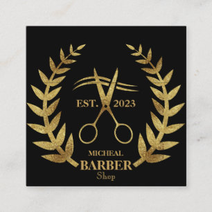 Carte De Visite Carré Simple Scissors Barber 