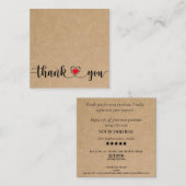 Carte De Visite Carré simple script de fabrication merci pour votre comm (Devant / Derrière)