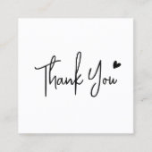 Carte De Visite Carré simple script minimal merci pour votre commande (Devant)