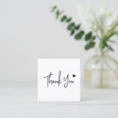 Carte De Visite Carré simple script minimal merci pour votre commande (Debout devant)