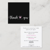 Carte De Visite Carré simple script moderne merci pour votre commande (Devant / Derrière)