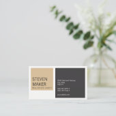Carte De Visite Carré simple / Tan / Gris (Debout devant)