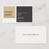Carte De Visite Carré simple / Tan / Gris (Devant / Derrière)