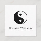 Carte De Visite Carré Simple Yin Yang Symbole Holistic Healer QR code (Devant)