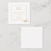 Carte De Visite Carré Simples coiffeuses modernes de coupe de cheveux en (Devant / Derrière)