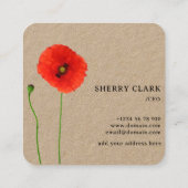 Carte De Visite Carré Simplicité du pavot rustique (Dos)