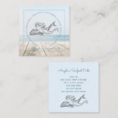 Carte De Visite Carré Sirène Et Dauphin De Mer Camion Alimentaire Ou Res (Devant / Derrière)