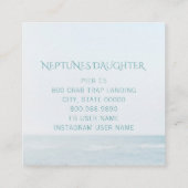 Carte De Visite Carré Sirène Whimsique Et Vagues Océaniques (Dos)