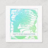 Carte De Visite Carré Sirène Whimsique Et Vagues Océaniques (Devant)