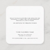 Carte De Visite Carré Site du logo de l'entreprise Merci du client (Dos)