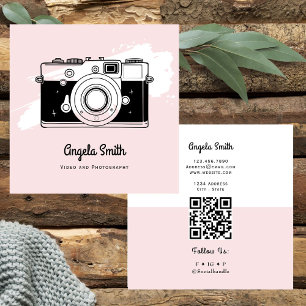 Carte De Visite Carré Site Web Branché de Photographie avec Appareil Pho