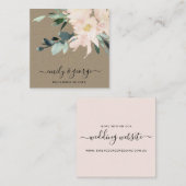 CARTE DE VISITE CARRÉ SITE WEB DE MARIAGE FLEURS KRAFT TEINTÉES RUSTIQUE (Devant / Derrière)