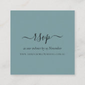 CARTE DE VISITE CARRÉ SITE WEB MARIAGE DE FOLIAGE EUCALYPTUS ROSE VERTE (Dos)