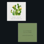CARTE DE VISITE CARRÉ SITE WEB MARIAGE DE GREEN WATERCOLOR DESERT CACTUS<br><div class="desc">Si vous avez besoin d'une personnalisation ou d'autres éléments correspondants,  n'hésitez pas à me contacter à l'adresse yellowfebstudio@gmail.com</div>